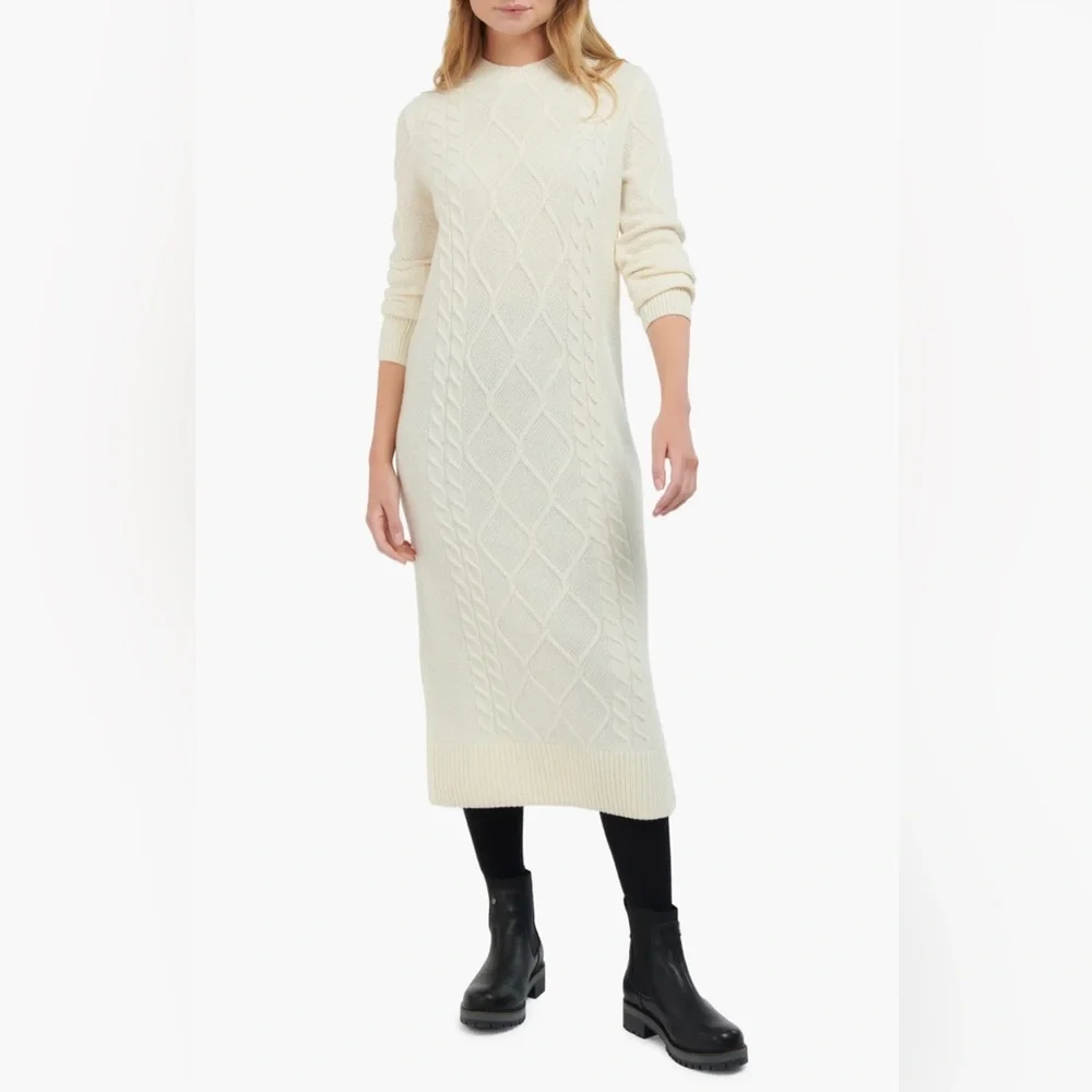 NWT Barbour Burne Long Sleeve Wool Blend Sweater Knit Dress - Picture 6 of 16